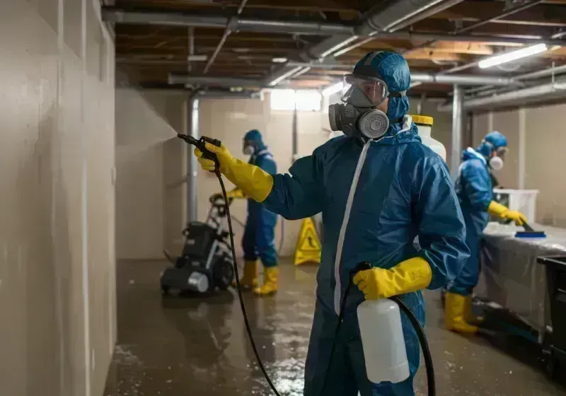 Basement Sanitization and Antimicrobial Treatment process in Marshfield, MA